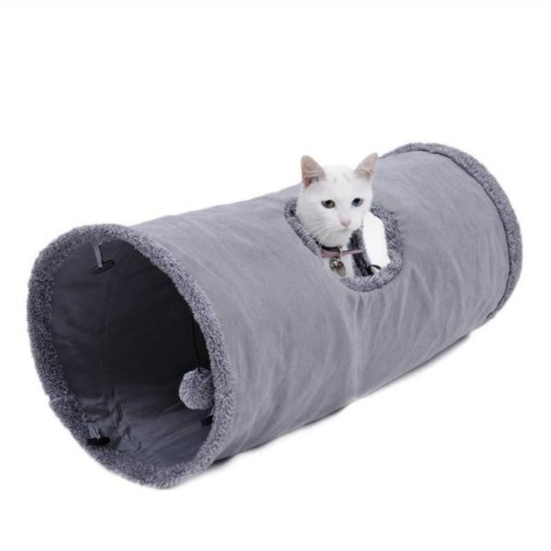 Cat Tunnel Toy - Collapsible With Ball And 2 Holes